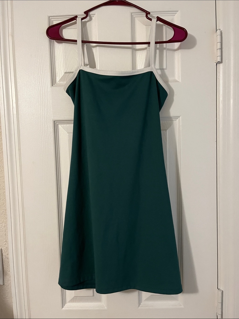 wild fable Green A-line Slip Dress with White Trim